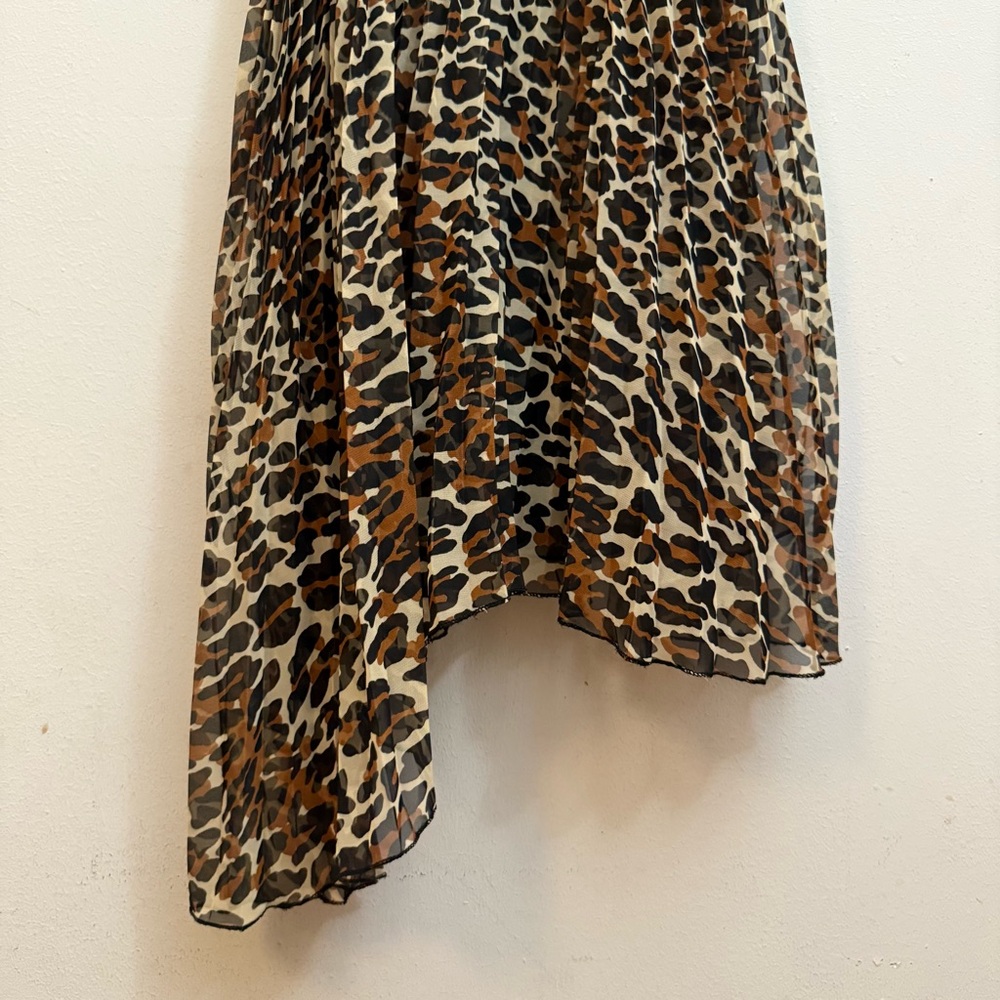 Rampage Leopard Print Babydoll Slip Dress with Black Lace S - Picture 3 of 7